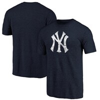 Men's Fanatics Branded Navy New York Yankees Weathered Official Logo Tri-Blend T-Shirt