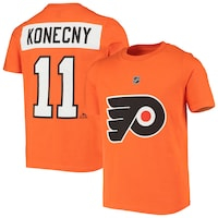 Youth Travis Konecny Orange Philadelphia Flyers Player Name & Number T-Shirt