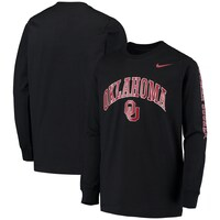 Youth Nike Black Oklahoma Sooners Arch & Logo 2-Hit Long Sleeve T-Shirt