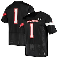 Men's Under Armour #1 Black Texas Tech Red Raiders Logo Replica Football Jersey