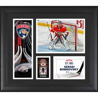Sergei Bobrovsky Florida Panthers Framed 15" x 17" Player Collage with a Piece of Game-Used Puck