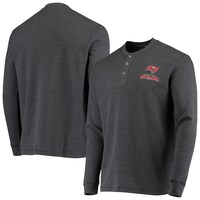 Men's Dunbrooke Charcoal Tampa Bay Buccaneers Logo Maverick Thermal Henley Long Sleeve T-Shirt