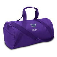 Youth Purple Charlotte Hornets Personalized Duffel Bag