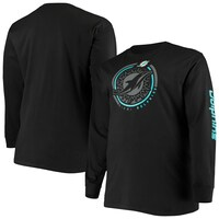 Men's Fanatics Branded Black Miami Dolphins Big & Tall Color Pop Long Sleeve T-Shirt