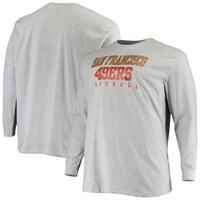 Men's Fanatics Branded Heathered Gray San Francisco 49ers Big & Tall Practice Long Sleeve T-Shirt