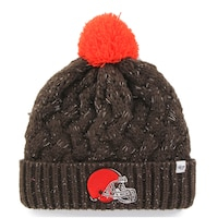 Women's '47 Brown Cleveland Browns Fiona Logo Cuffed Knit Hat with Pom