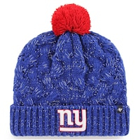 Women's '47 Royal New York Giants Fiona Logo Cuffed Knit Hat with Pom