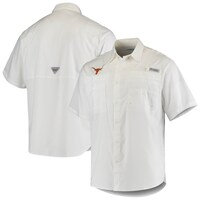 Men's Columbia White Texas Longhorns Tamiami Omni-Shade Button-Down Shirt