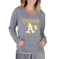 Women's Concepts Sport Gray Oakland Athletics Mainstream Terry Long Sleeve Hoodie Top