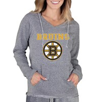 Women's Concepts Sport Gray Boston Bruins Mainstream Terry Tri-Blend Long Sleeve Hooded Top