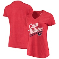 Women's Fanatics Branded Red Washington Capitals Caps Nation Tri-Blend V-Neck T-Shirt