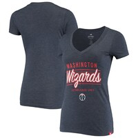 Women's Sportiqe Heathered Navy Washington Wizards Abyss Deck Tri-Blend V-Neck T-Shirt