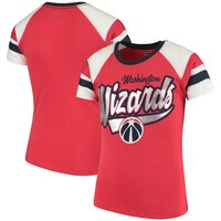 Youth 5th & Ocean by New Era Red Washington Wizards Foil Baby Jersey T-Shirt