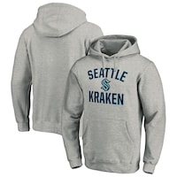 Men's Fanatics Branded Heather Gray Seattle Kraken Victory Arch Team Fitted Pullover Hoodie