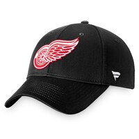 Men's Fanatics Branded Black Detroit Red Wings Core Adjustable Hat