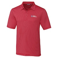 Men's Cutter & Buck Red TOUR Championship Forge Pencil Stripe Polo