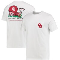 Men's Vineyard Vines White Oklahoma Sooners Football Whale T-Shirt
