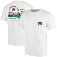 Men's Vineyard Vines White Auburn Tigers Football Whale T-Shirt