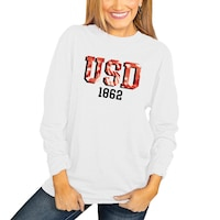 Women's White South Dakota Coyotes No Time to Tie Dye Long Sleeve T-Shirt