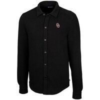 Men's Cutter & Buck Black Oklahoma Sooners Coastal Button-Up Shirt Jacket