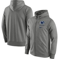 Men's Nike Heathered Gray Penn State Nittany Lions Logo Stack Performance Full-Zip Hoodie