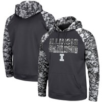 Men's Colosseum Charcoal Illinois Fighting Illini OHT Military Appreciation Digital Camo Pullover Hoodie