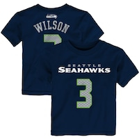 Toddler Russell Wilson College Navy Seattle Seahawks Mainliner Player Name & Number T-Shirt