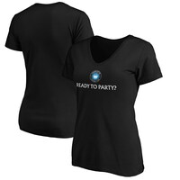 Women's Fanatics Branded Black Charlotte FC Ready To Party V-Neck T-Shirt