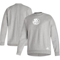 Women's adidas Heathered Gray New York Islanders V2 Pullover Sweatshirt