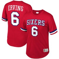 Men's Mitchell & Ness Julius Erving Red Philadelphia 76ers Mesh T-Shirt