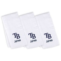 Infant White Tampa Bay Rays Personalized Burp Cloth 3-Pack