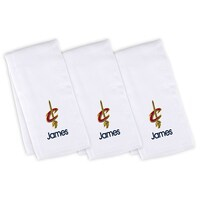 Infant White Cleveland Cavaliers Personalized Burp Cloth 3-Pack