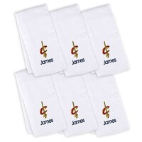 Infant White Cleveland Cavaliers Personalized Burp Cloth 6-Pack