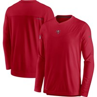 Men's Nike Red Tampa Bay Buccaneers Sideline Coaches Performance Long Sleeve V-Neck T-Shirt