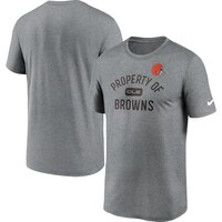 Men's Nike Cleveland Browns Heather Charcoal Property Of Legend Performance T-Shirt