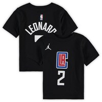 Toddler Jordan Brand Kawhi Leonard Black LA Clippers Statement Edition Name & Number T-Shirt