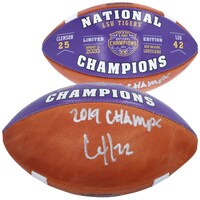 Clyde Edwards-Helaire LSU Tigers Autographed Wilson College Football Playoff 2019 Commemorative Champions Football with "2019 Champs" Inscription