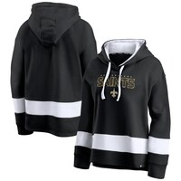 Women's Fanatics Branded Black/White New Orleans Saints Colors of Pride Colorblock Pullover Hoodie