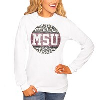 Women's White Missouri State University Bears Scoop & Score Long Sleeve T-Shirt