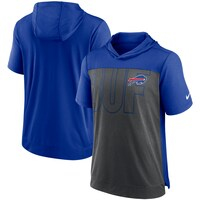 Men's Nike Heathered Charcoal/Royal Buffalo Bills Performance Hoodie T-Shirt
