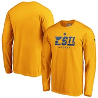 Men's Fanatics Branded Gold St. Louis Blues Authentic Pro Secondary Logo Long Sleeve T-Shirt