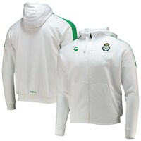 Men's Charly White/Green Santos Laguna Warm Up Full-Zip Hoodie Jacket