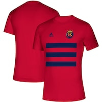Men's adidas Red Real Salt Lake Three Stripe Life AEROREADY Pitch T-Shirt