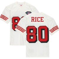Jerry Rice San Francisco 49ers Autographed White Mitchell & Ness Authentic Jersey with "HOF 2010" Inscription