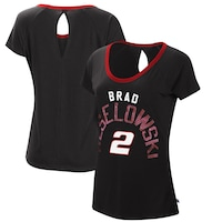 Women's Touch Black/Red Brad Keselowski Starting Lineup Scoop Neck T-Shirt
