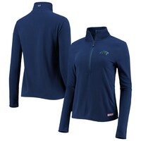 Women's Vineyard Vines Navy Carolina Panthers Grid Fleece Raglan Half-Zip Sweatshirt