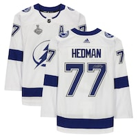 Victor Hedman Tampa Bay Lightning Autographed White Adidas Authentic Jersey with 2020 Stanley Cup Final Patch