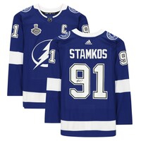 Steven Stamkos Tampa Bay Lightning Autographed Blue Adidas Authentic Jersey with 2020 Stanley Cup Final Patch