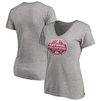 Women's Fanatics Branded Heather Charcoal Alabama Crimson Tide College Football Playoff 2020 National Champions Sack V-Neck T-Shirt