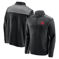 Men's Fanatics Branded Black/Gray Toronto Raptors Primary Logo Fleece Quarter-Zip Jacket